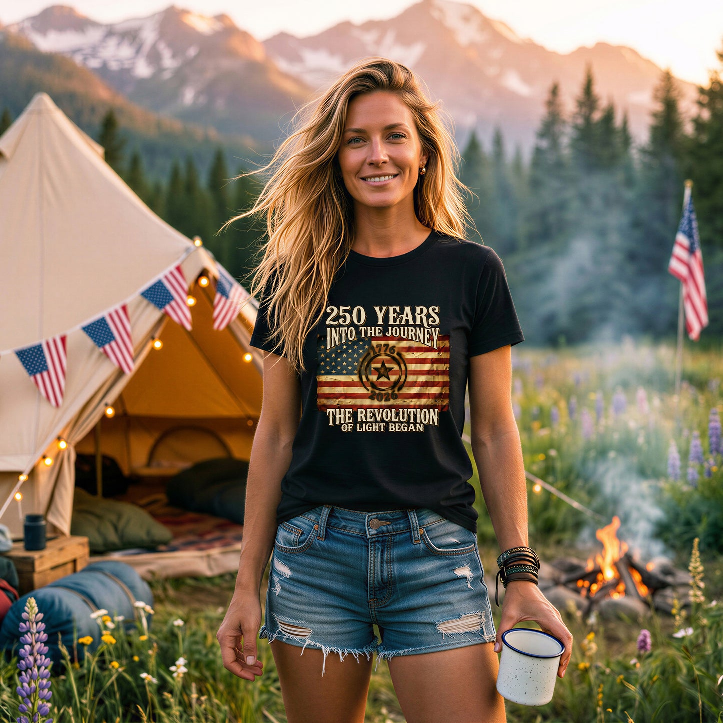 250 Years Into the Journey | Independence Day 2026 Timeless Special Edition | The Revolution of Light | 4th of July Collector Tee | MGW