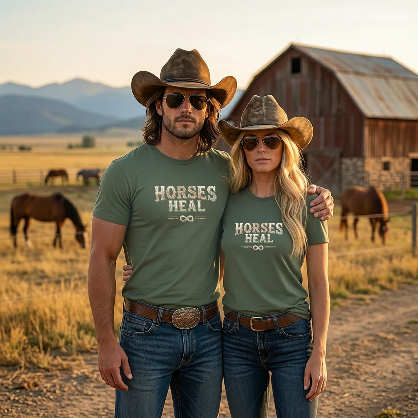 Horses Heal Tee | Special Edition Sun & Dust Co | Equine Therapy Awareness | Comfort Colors Western Shirt