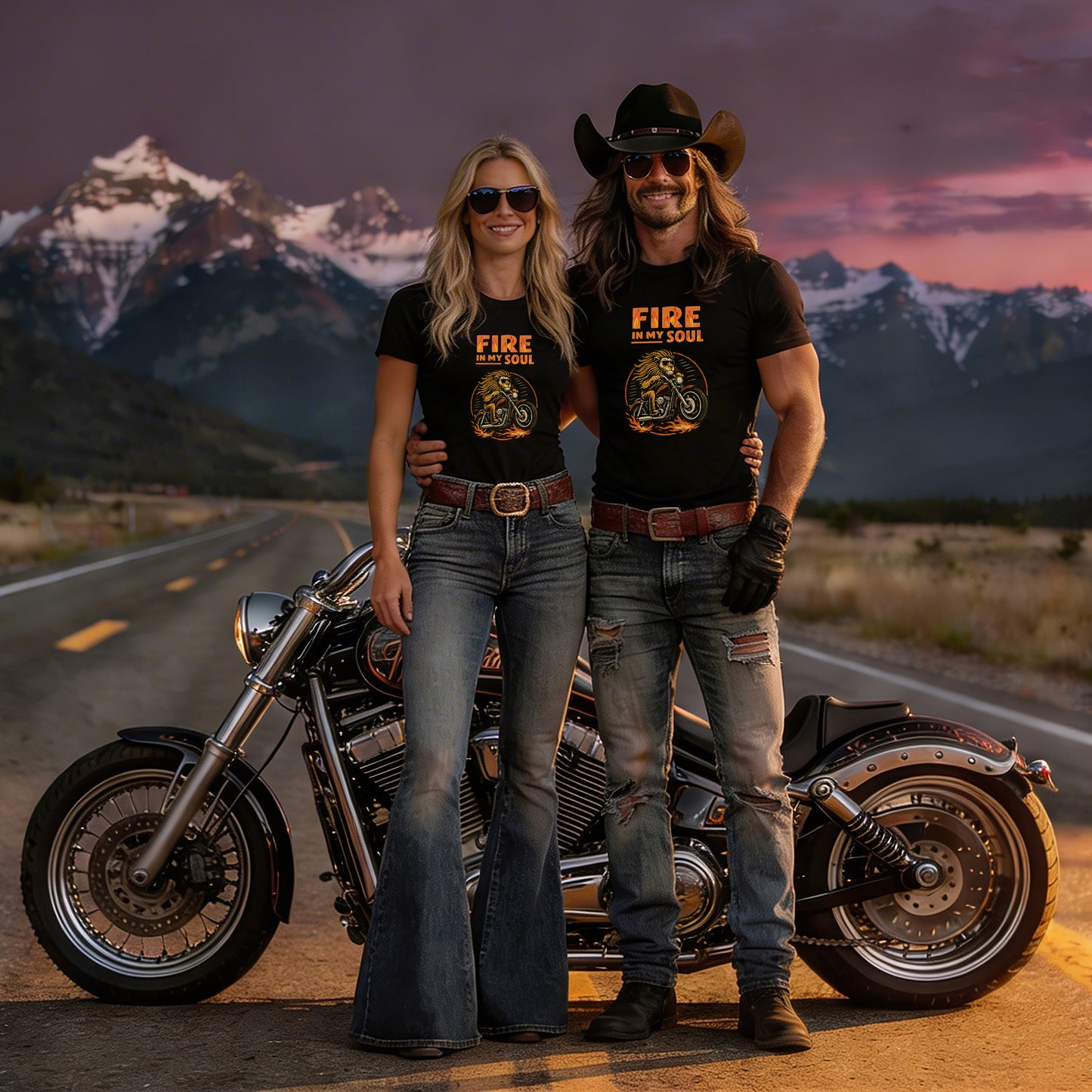 Fire in My Soul | MGW Graphic Tee | Premium Unisex Vintage Black | Biker Motorcycle Shirt | Road Trip Tee