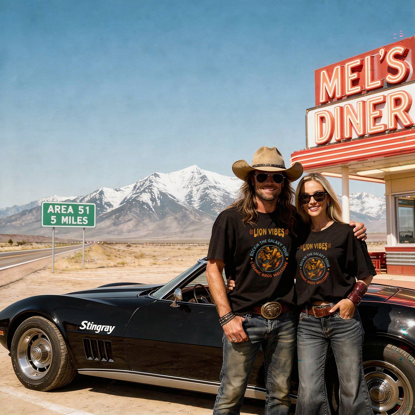 Cosmic Bros Welcome | MGW Graphic Tee | Premium Unisex Vintage Black | Funny Cosmic Shirt | Galaxy Music Tee