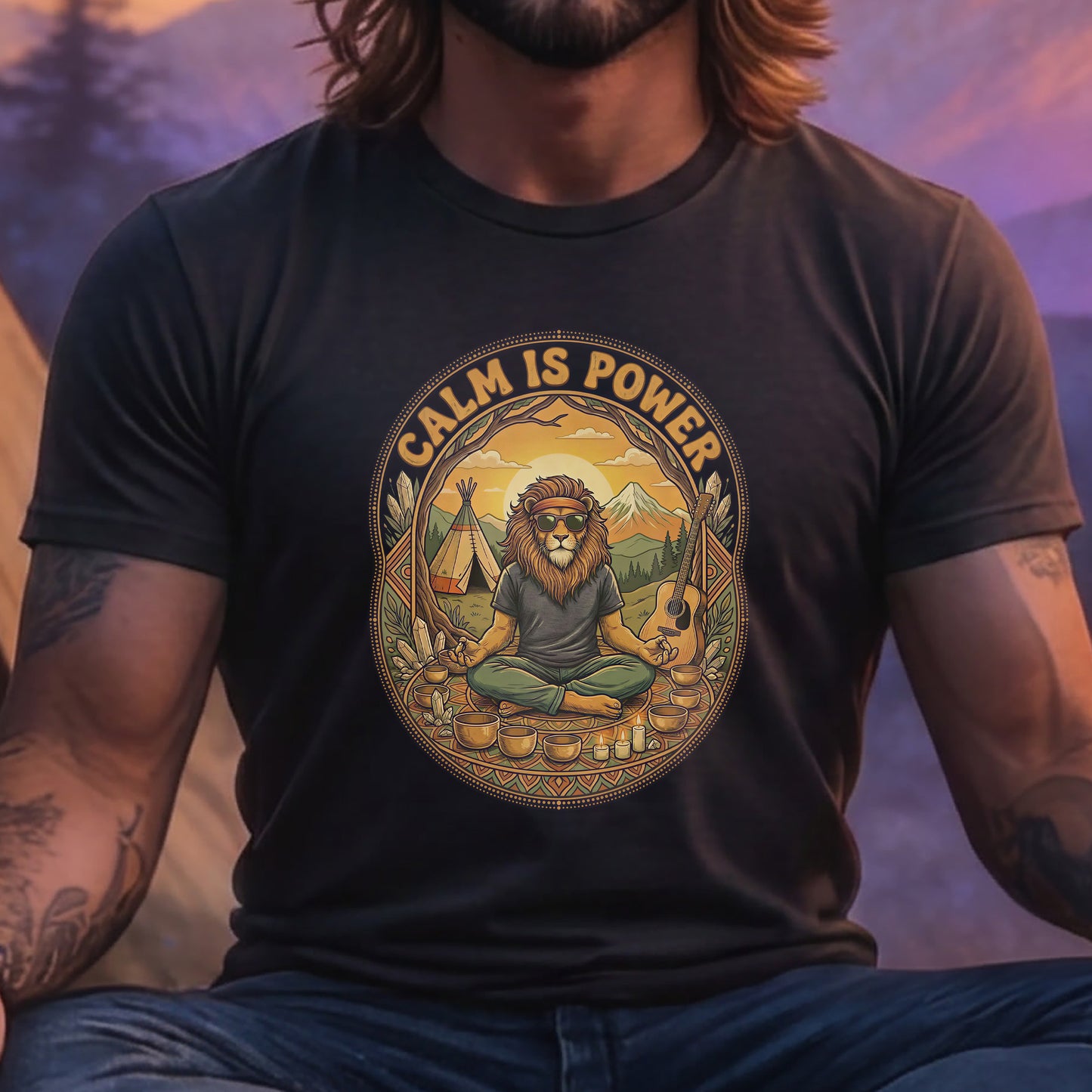 Calm Is Power | MGW Graphic Tee | Premium Unisex Vintage Black | Meditation Spiritual Apparel