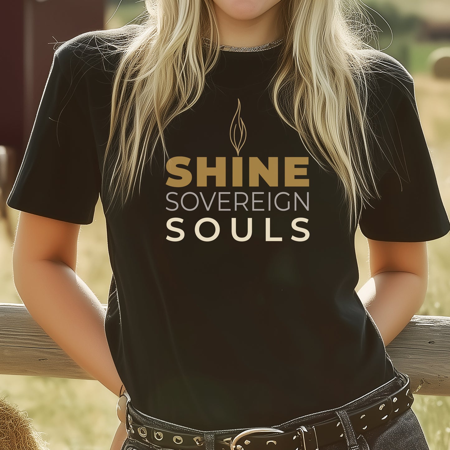 Shine Sovereign Souls | Sunday Vibes Conscious Tee | Spiritual Apparel | Premium Unisex Black Tee