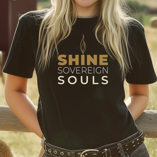 Shine Sovereign Souls | Sunday Vibes Conscious Tee | Spiritual Apparel | Premium Unisex Black Tee