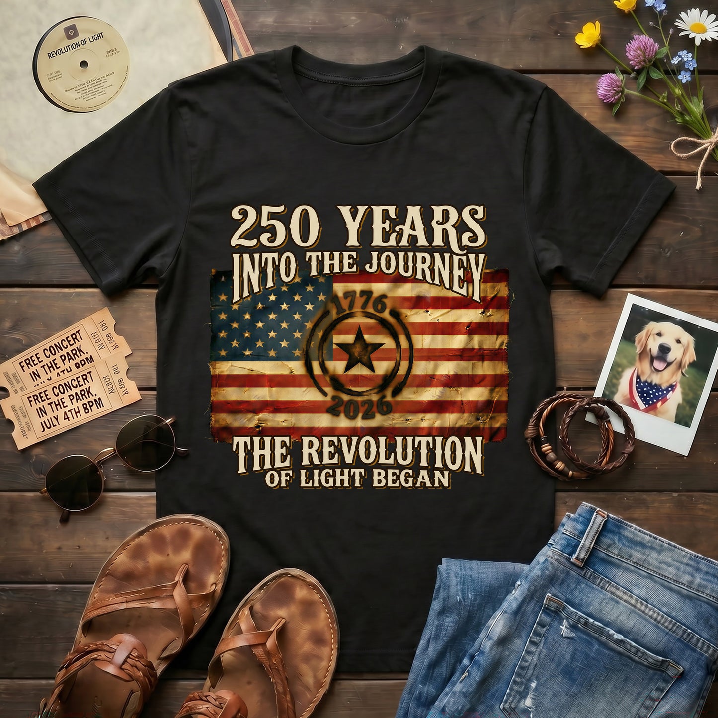 250 Years Into the Journey | Independence Day 2026 Timeless Special Edition | The Revolution of Light | 4th of July Collector Tee | MGW