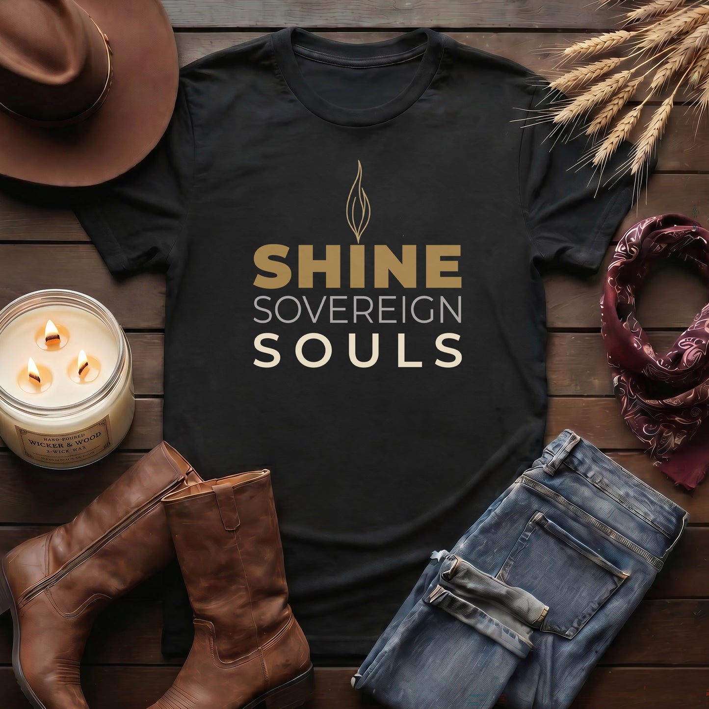 Shine Sovereign Souls | Sunday Vibes Conscious Tee | Spiritual Apparel | Premium Unisex Black Tee