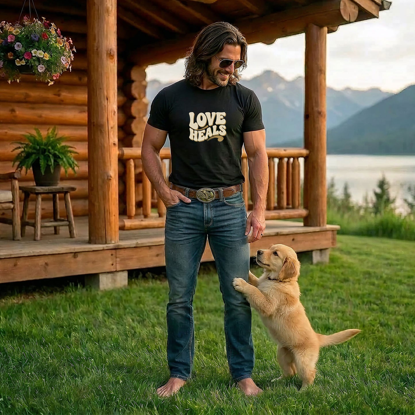 Love Heals Vintage Tee | Sunday Vibes | 70s Bold Typography | Heart Chakra Shirt | Healing Energy