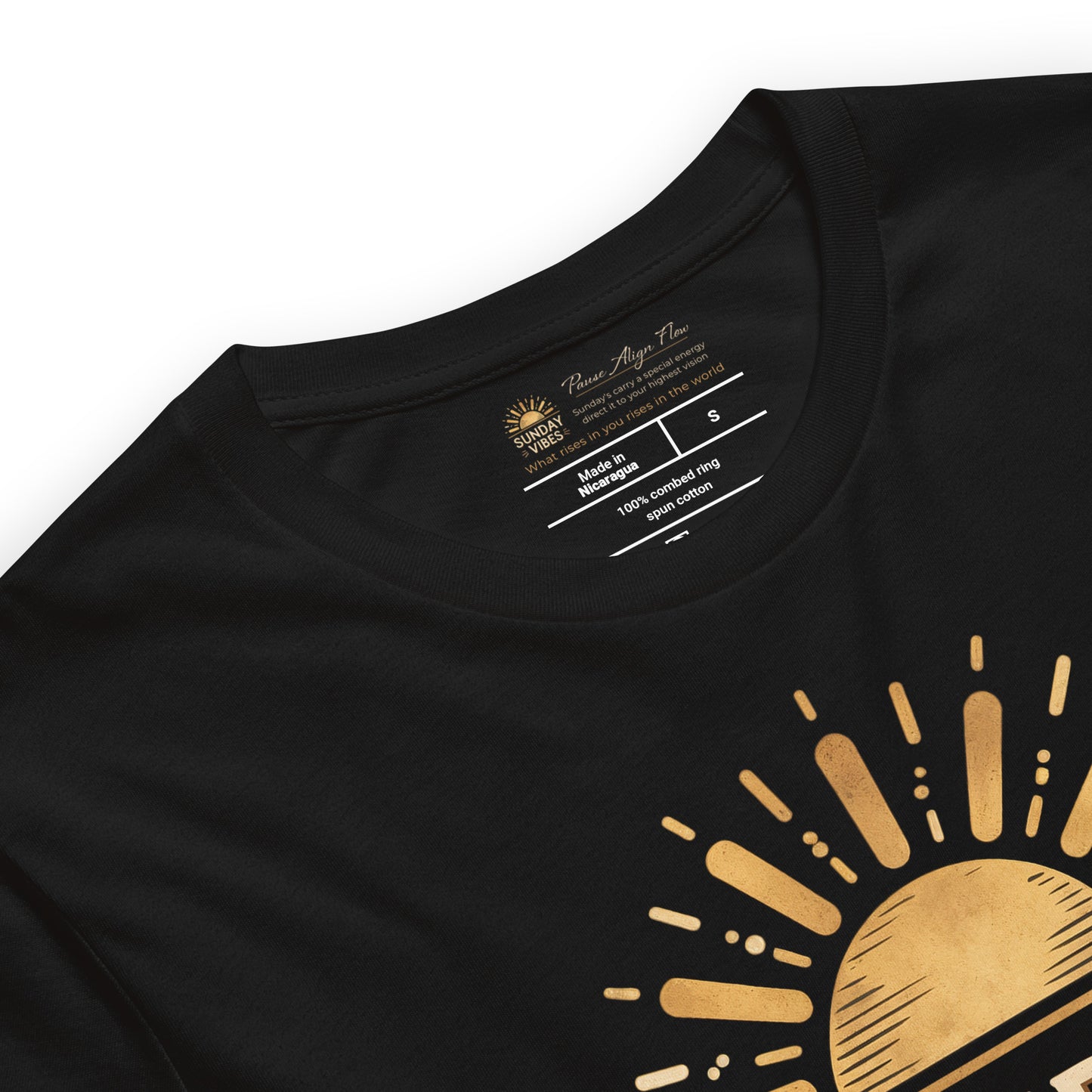 Sunday Vibes Signature Logo Tee | Dual Fit Options | Premium Black Graphic Tee | Conscious Lifestyle Apparel