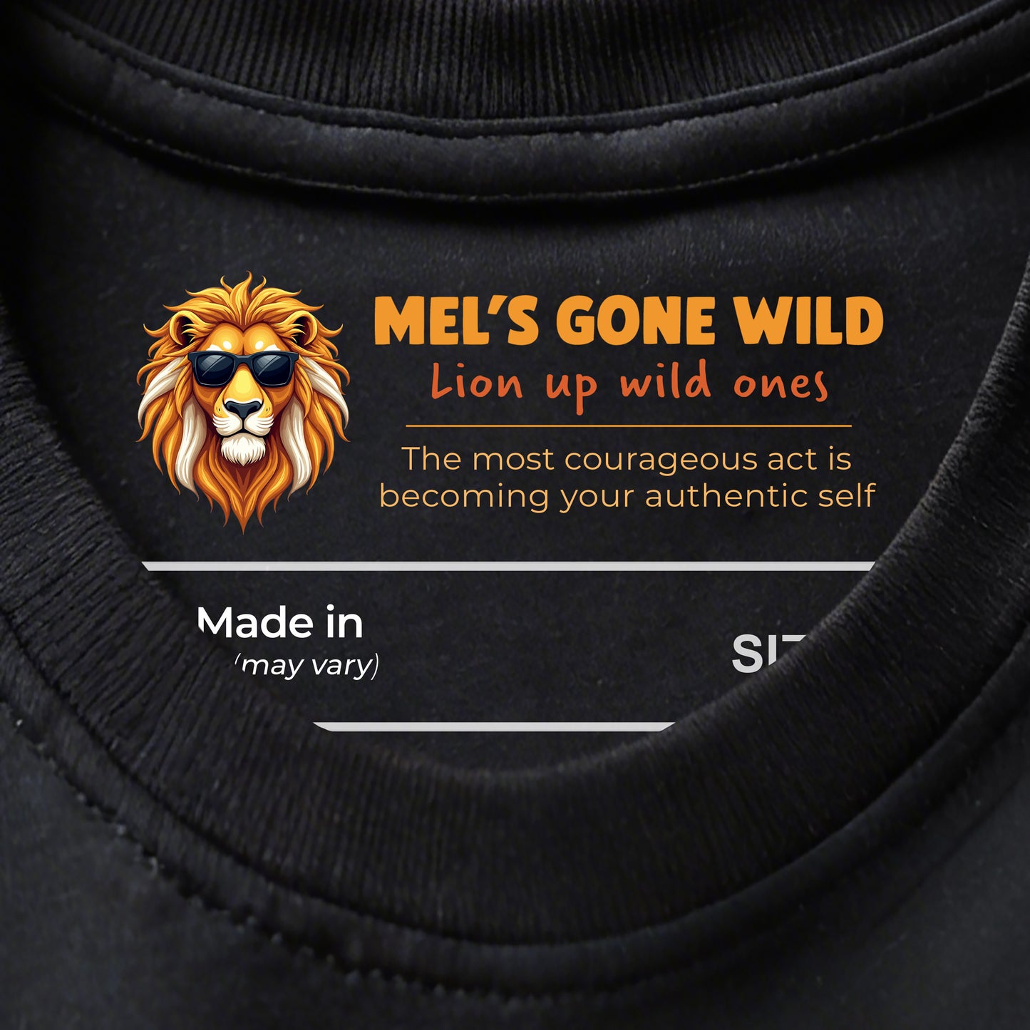 Mel's Gone Wild Signature Tee - Lion Logo Shirt - Bold Graphic Tee - Motivational Apparel - Dual Fit Options