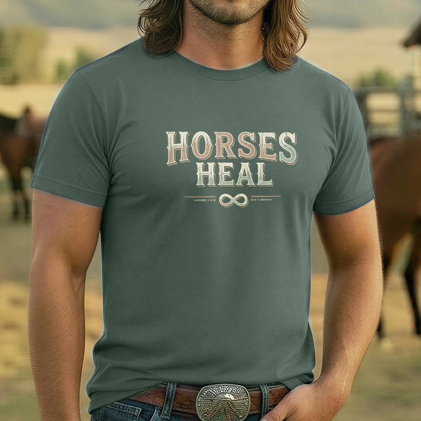 Horses Heal Tee | Special Edition Sun & Dust Co | Equine Therapy Awareness | Comfort Colors Western Shirt