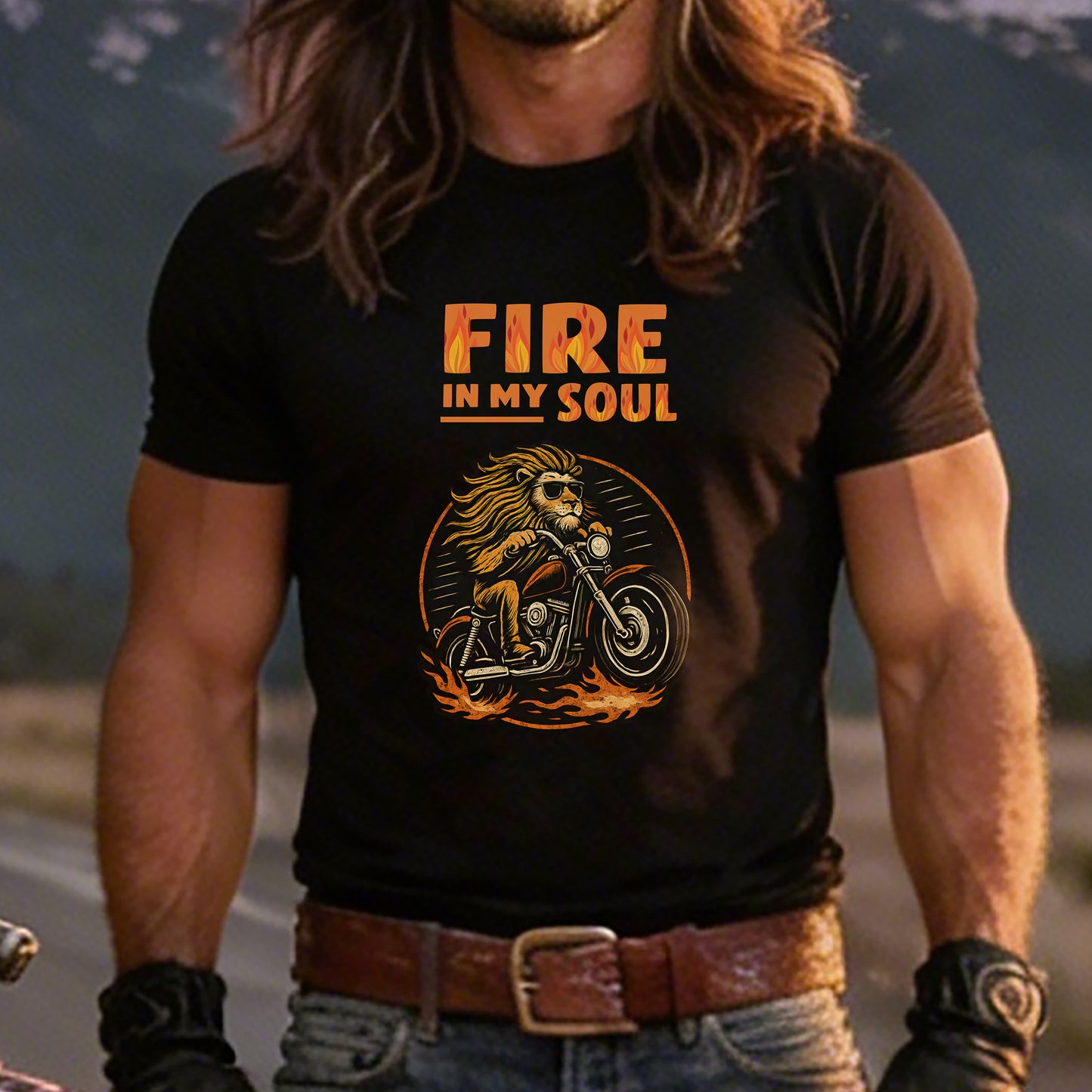 Fire in My Soul | MGW Graphic Tee | Premium Unisex Vintage Black | Biker Motorcycle Shirt | Road Trip Tee