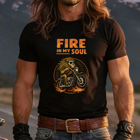 Fire in My Soul | MGW Graphic Tee | Premium Unisex Vintage Black | Biker Motorcycle Shirt | Road Trip Tee